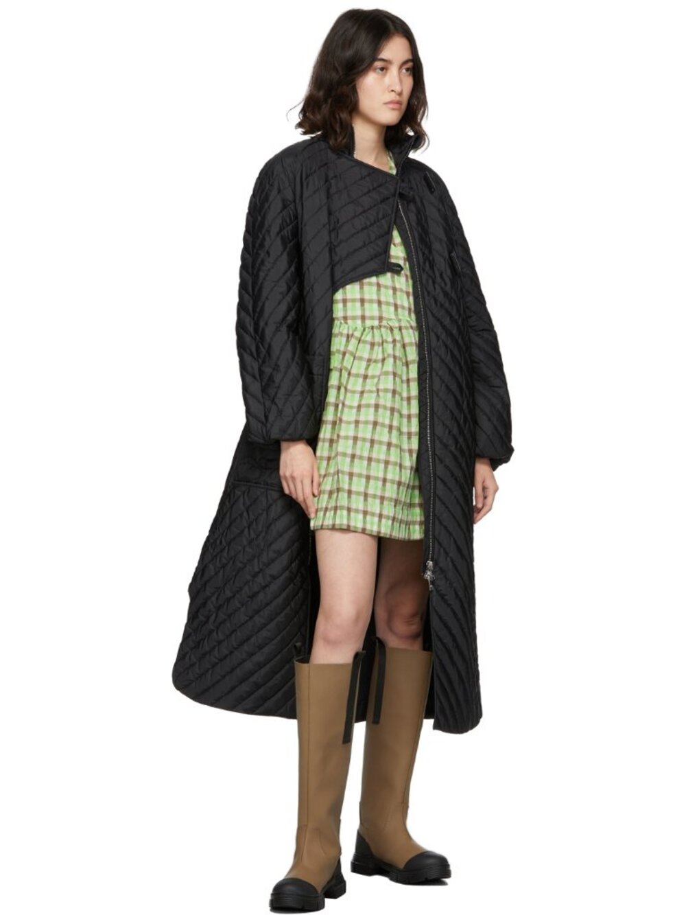 Ganni Quilted jacket in Black, size 40. Fits like a size 12 ish - Picture 2 of 16